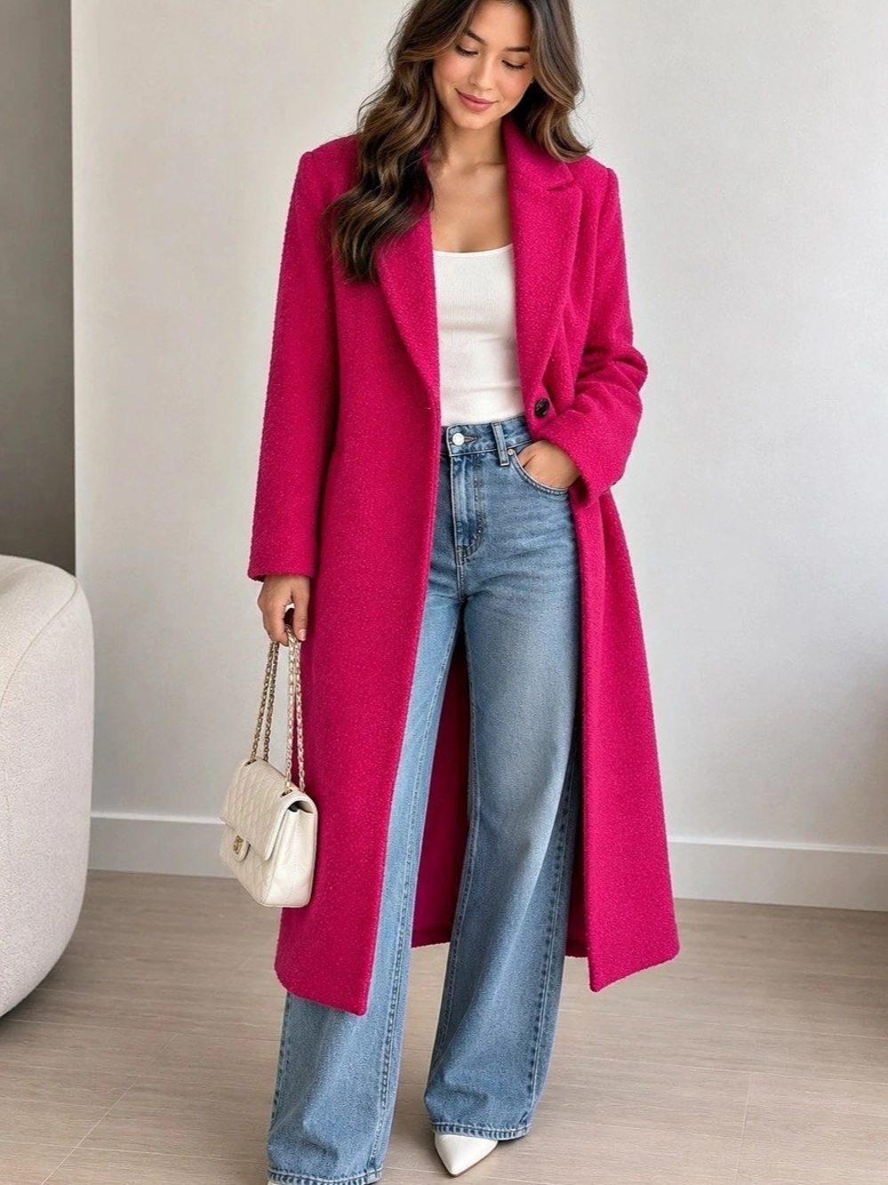 H&M Wool Blend Long Coat Medium NWT